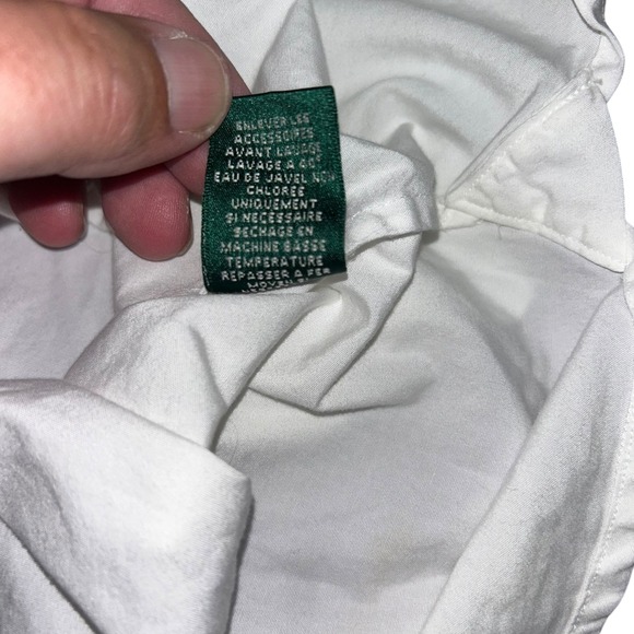 Lauren Ralph Lauren 1X White Cotton V Neck 3/4 Sleeve Peasant Top Blouse - Picture 6 of 9